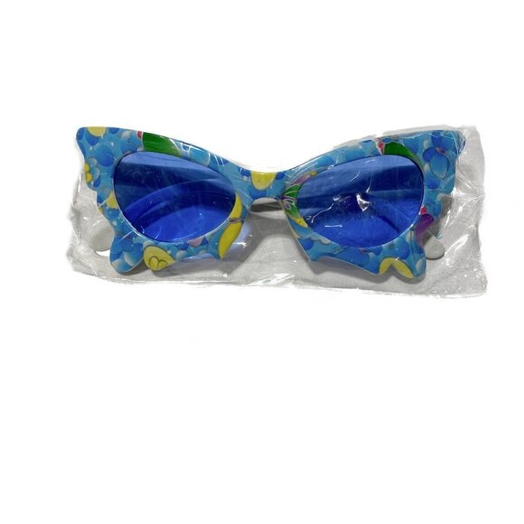 Kid's Sunglasses With Butterfly Wings and Butterfly Print Blue - Picture 3 of 3